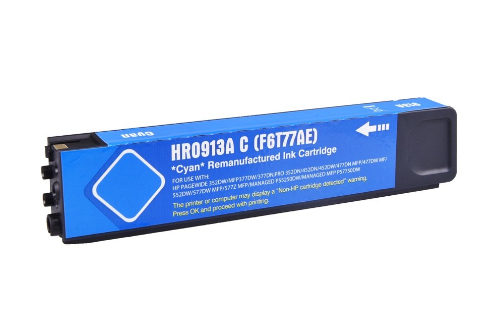 31510914 Reman HP PageWide Pro 352 Cyan Ink Ctg F6T77AE HP 913A - Image 1