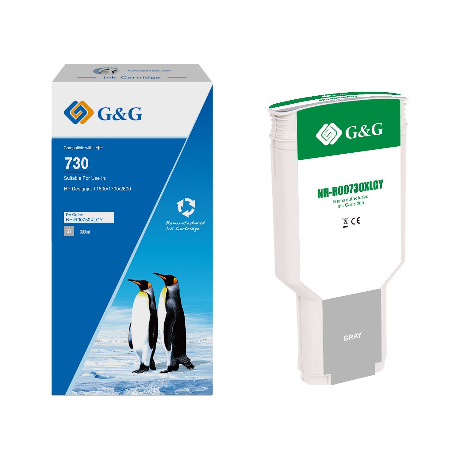 31511605_1 Reman HP G+G 730XL Grey High Capacity Ink Cartridge - Image 1