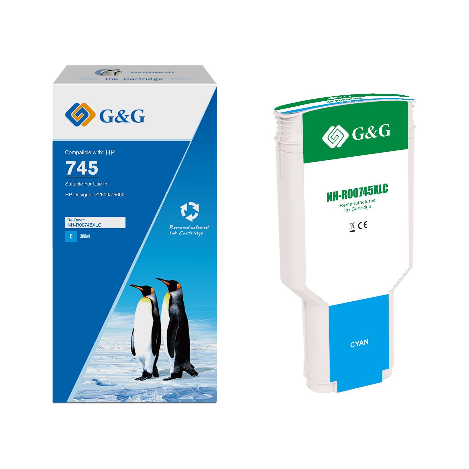 31512602_1 Reman HP G+G 745 Cyan High Capacity Ink Cartridge - Image 1
