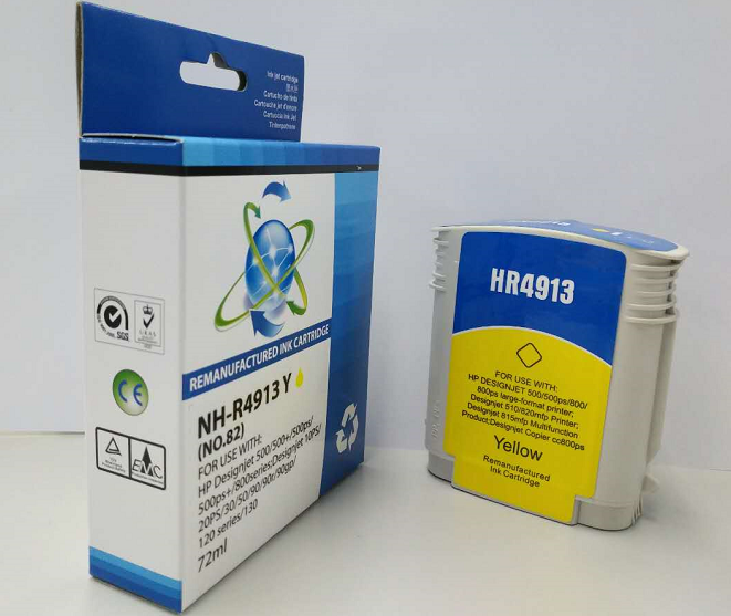 31514913 Comp HP Designjet 500 Yellow Ink C4913A Ctg No 82 - Image 1