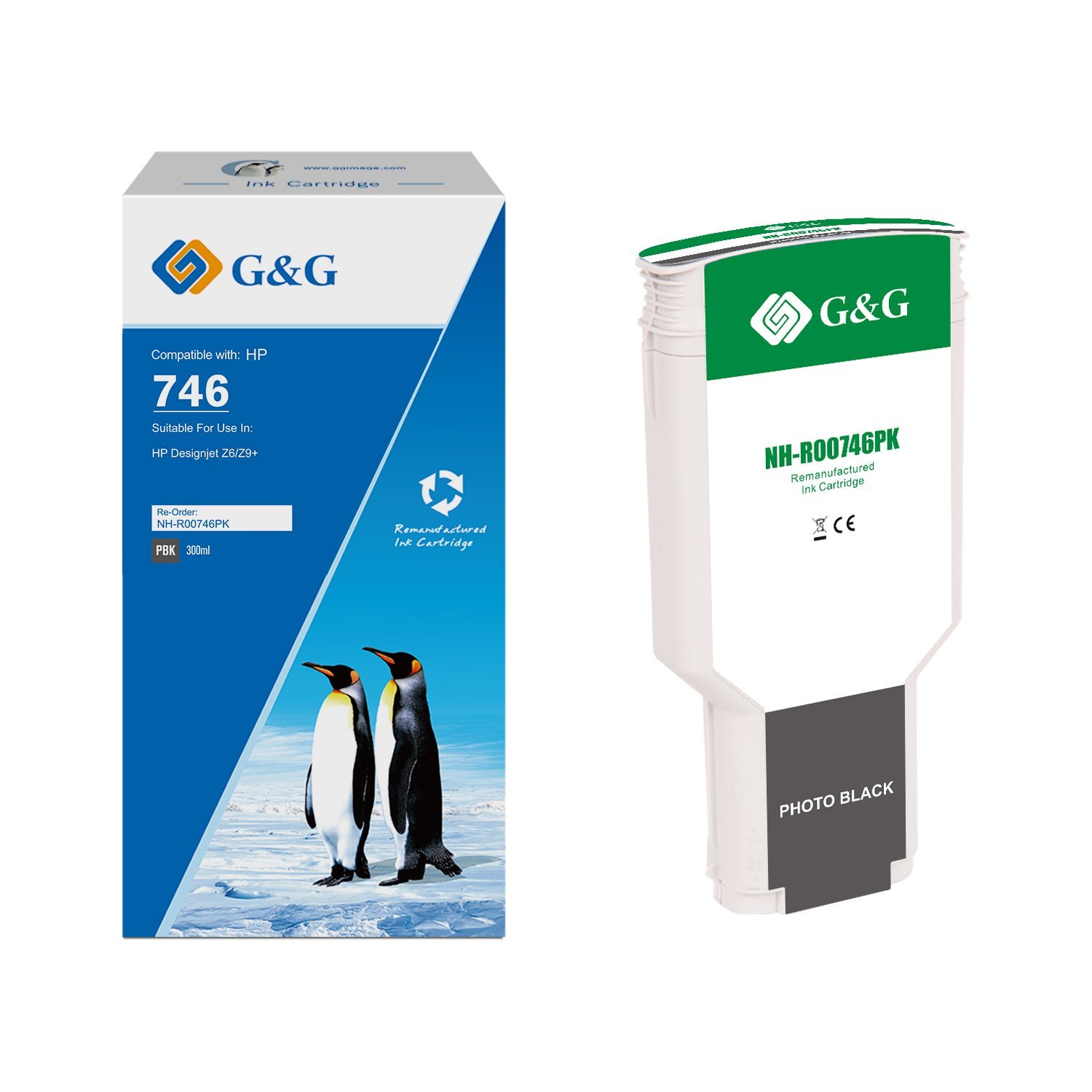 31516000_1 Reman HP G+G 746 Photo Black Ink Cartridge - Image 1