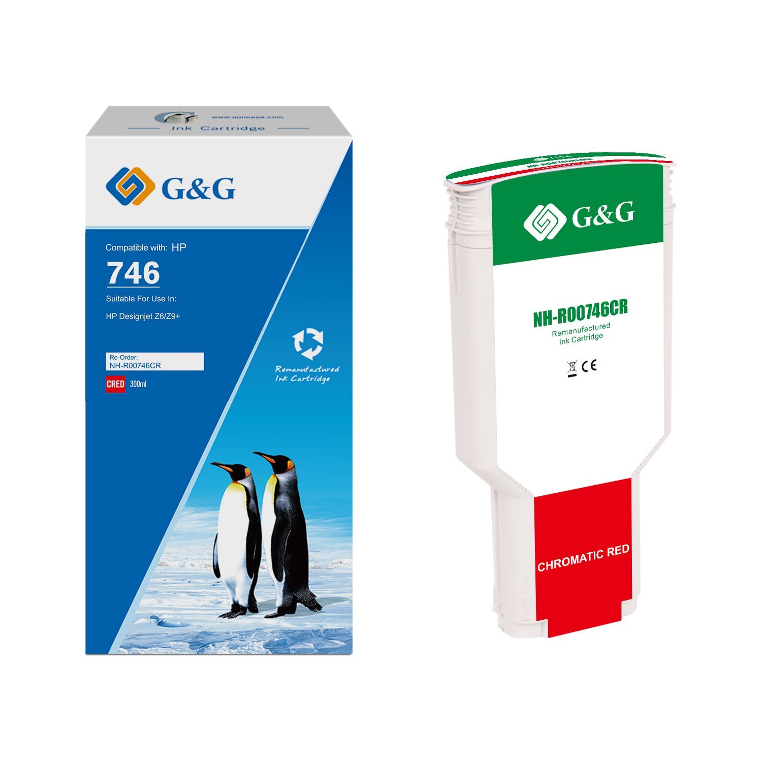 31516005_1 Reman HP G+G 746 Red Ink Cartridge - Image 1