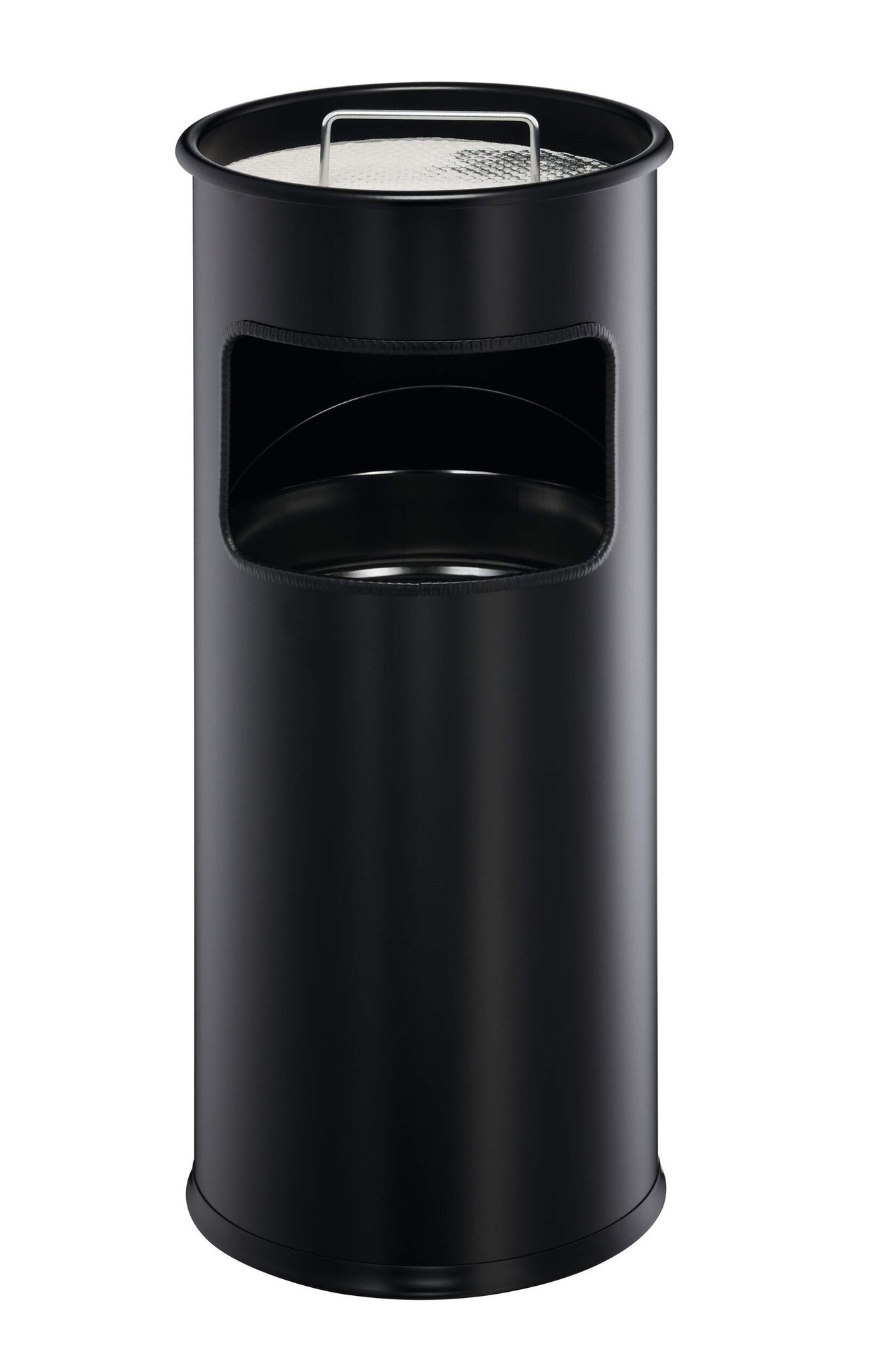 333001_1 Durable Round Ashtray Bin 17L Black - Image 1
