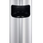 Durable Round Ashtray Bin 17L Silver