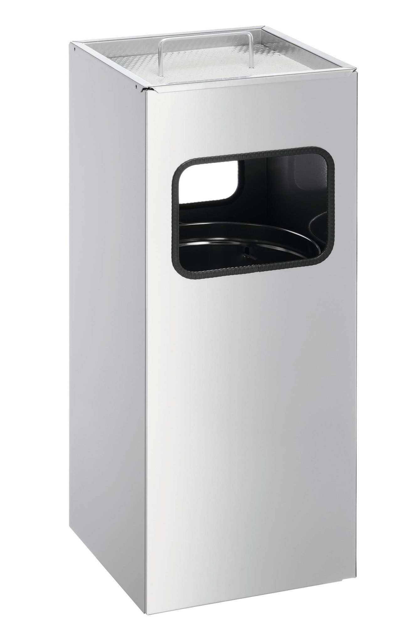 333123_1 Durable Square Ashtray Bin 17L Silver - Image 1