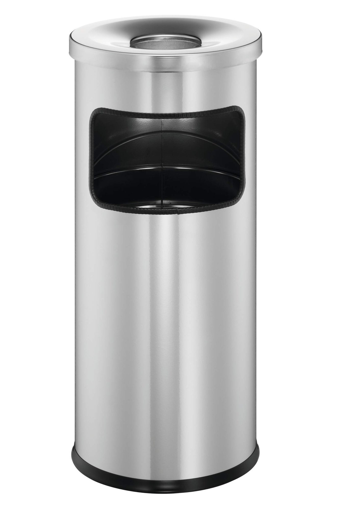 333223_1 Durable Round Ashtray Bin 17L Silver - Image 1