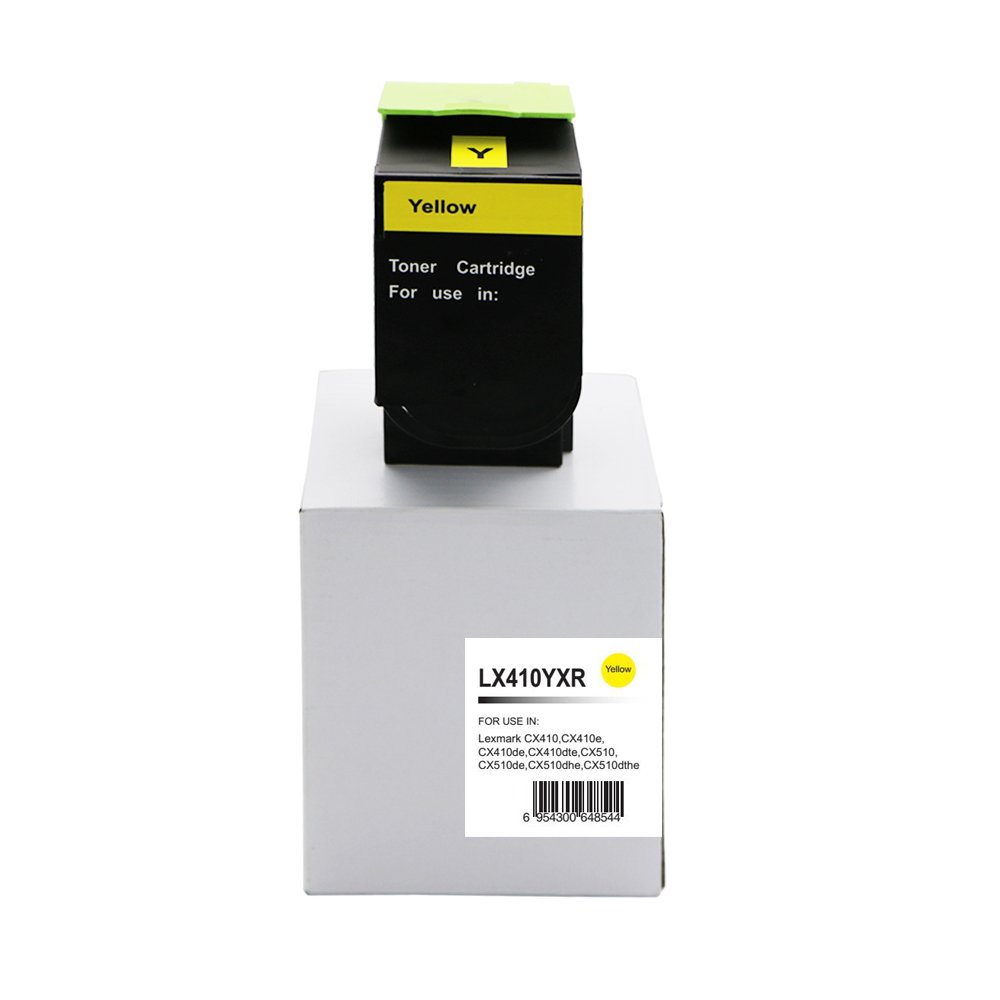35130809 Reman Lexmark CX410 Hi Yld Yellow Toner 80C2HY0 802HY - Image 1