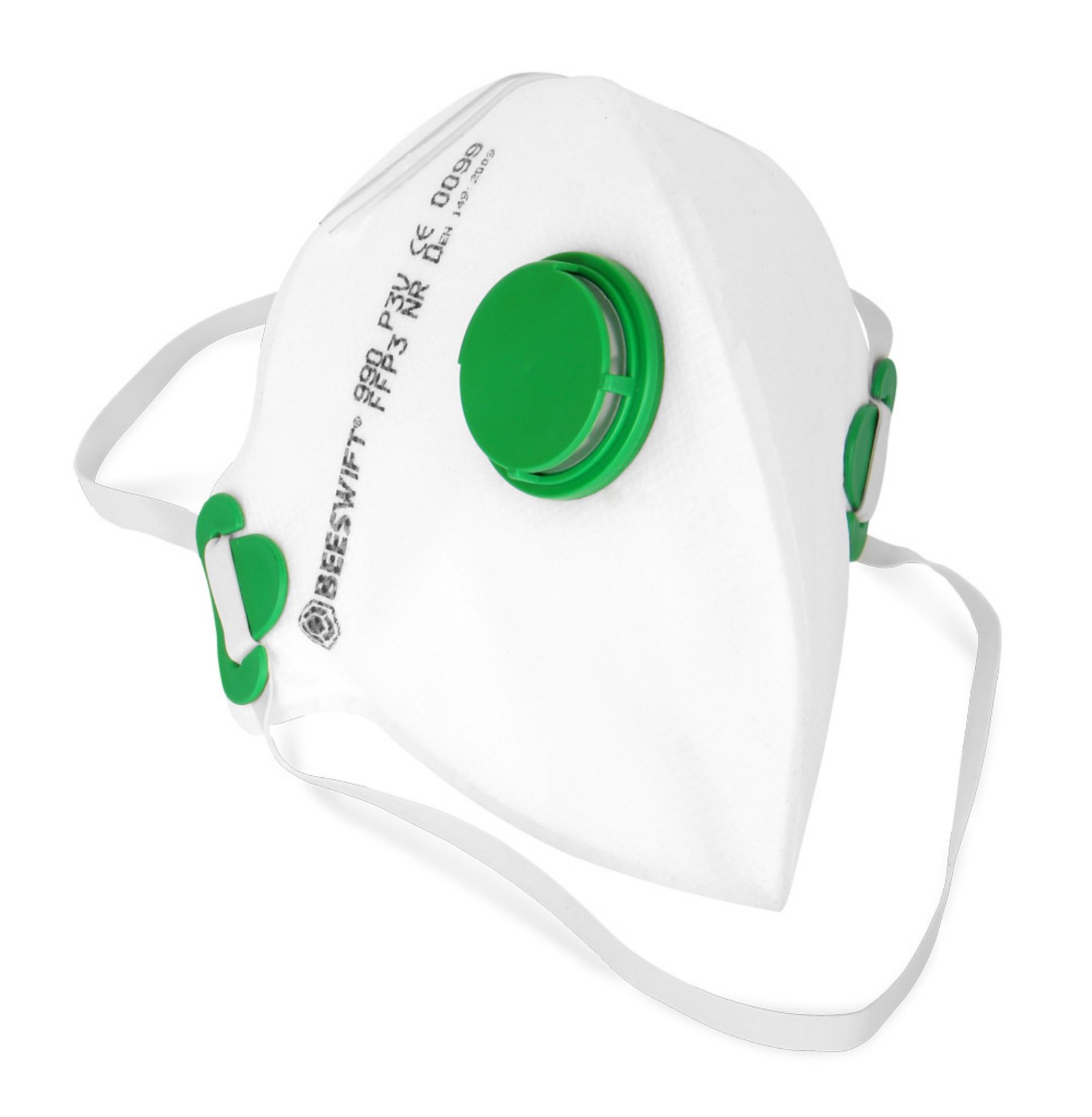 3ff3v Beeswift Fold Flat P3 Mask With Valve White (Box of 20) - Image 1