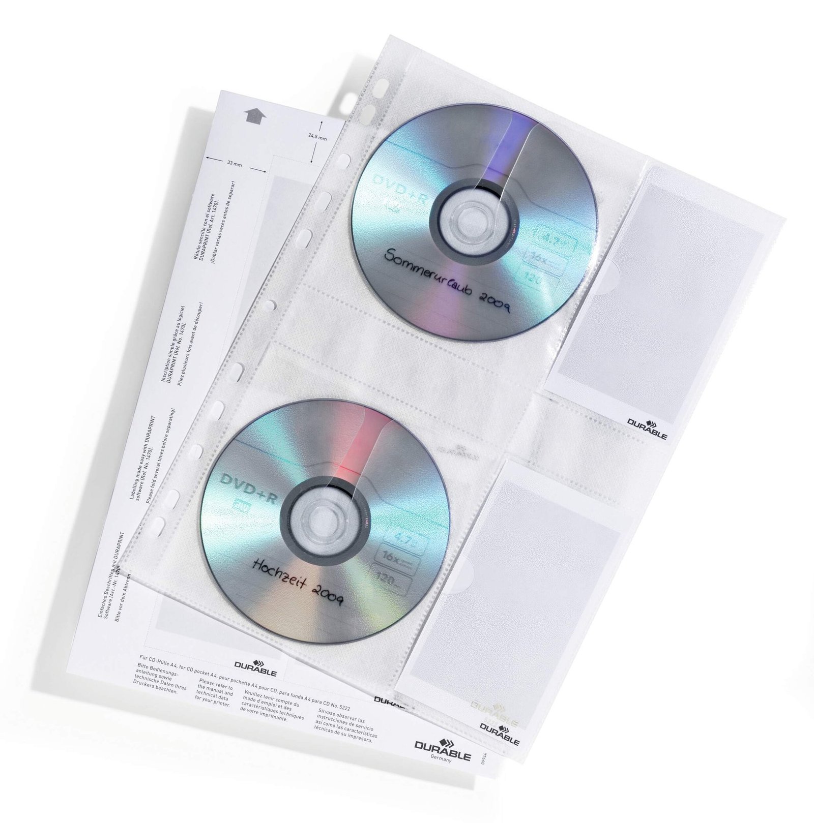 5222_19_pac_a Durable CD/DVD Punched Pockets M (5) - Image 1