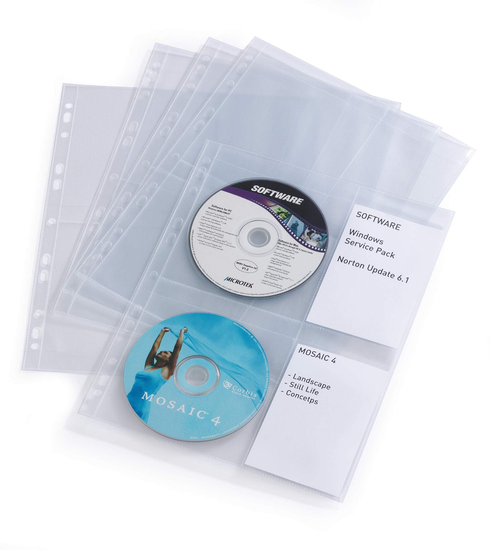 523819_1 Durable 2 CD/DVD LIGHT Puched Pockets M (10) - Image 1