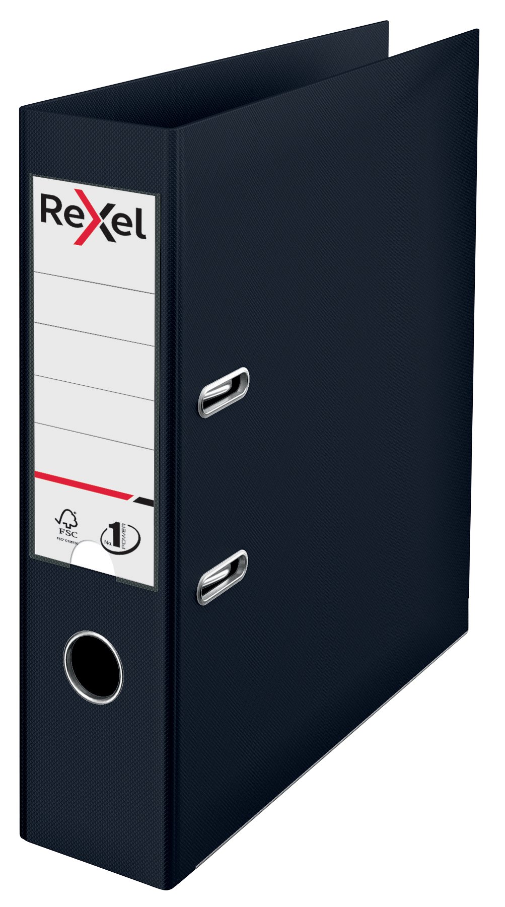 531350 Rexel Choices A4 PP Lever Arch File 30% Pre-Consumer Recycled Foil 75mm Black (10) - Image 1
