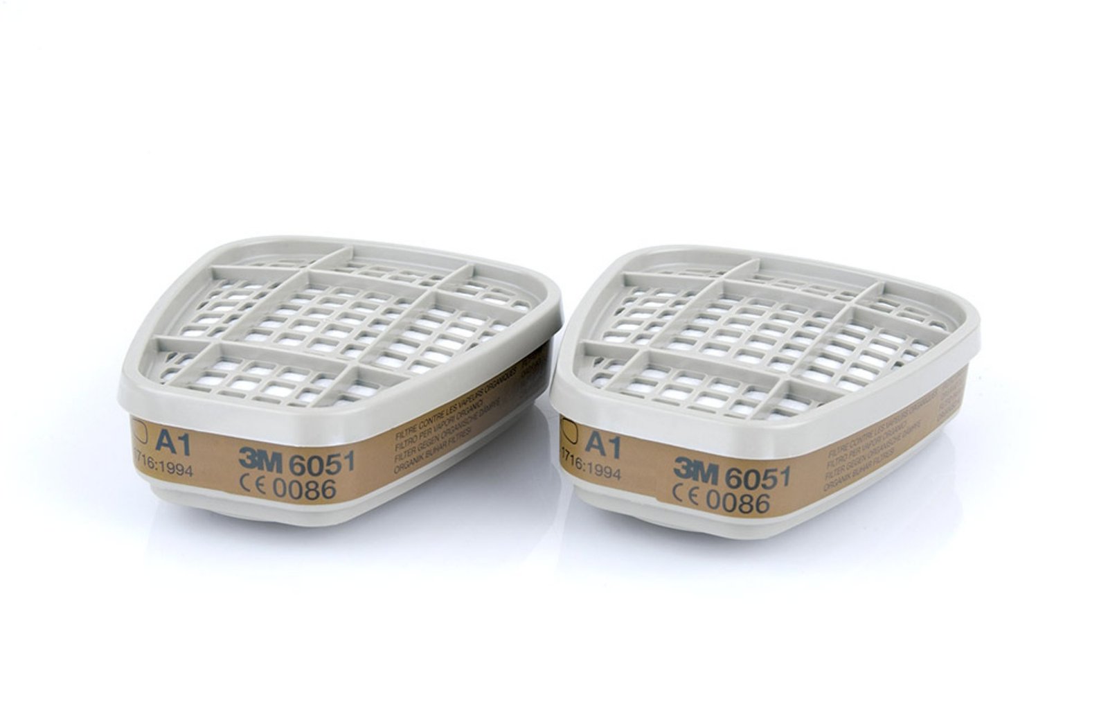 6051 3M A1 Filter For Organic Gases And Vapours White 6051 (Pack of 8) - Image 1