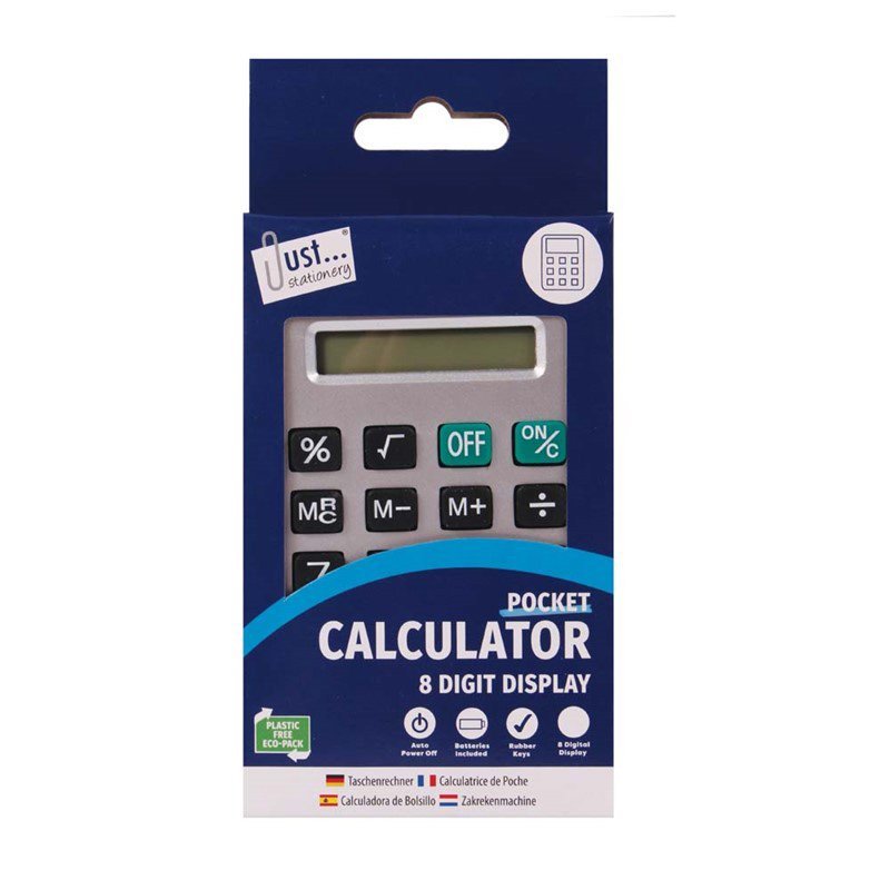 6178-48 Pocket Calculator - Black & Silver 8 digit - Image 1