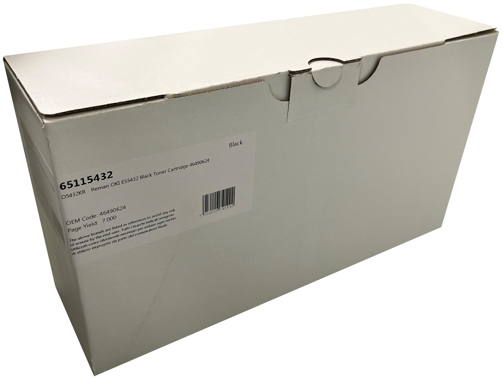 65115432 Reman OKI ES5432 Black Toner Cartridge 46490624 - Image 1