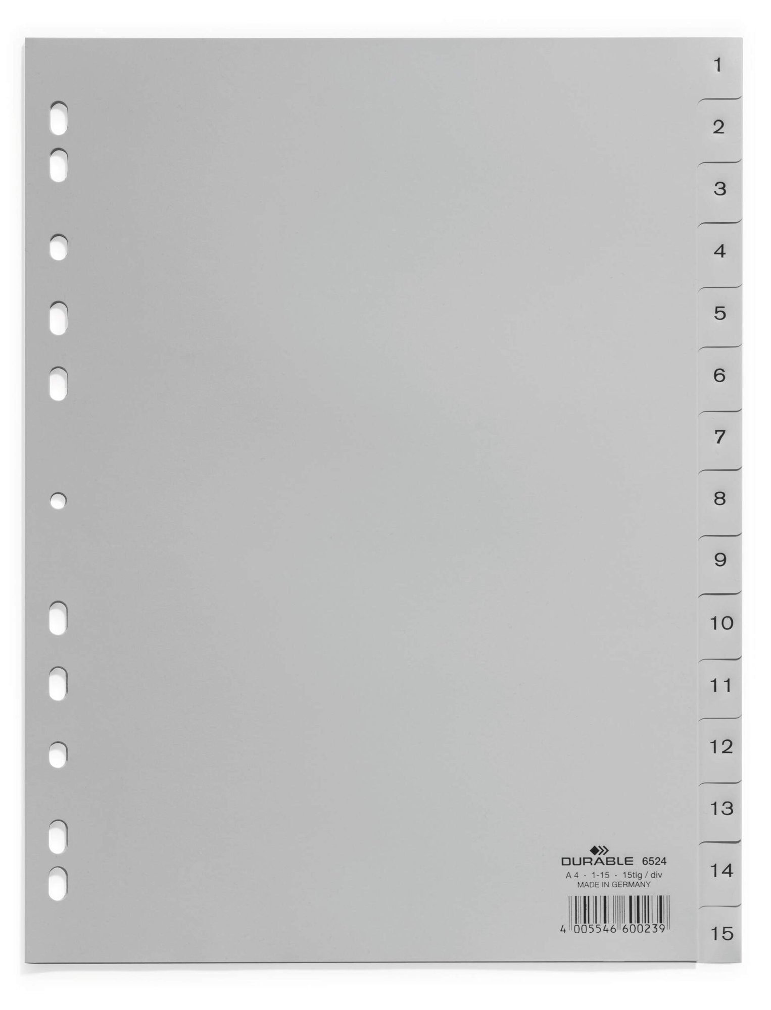 6524_10_gen_a Durable 15 Part Numbered Index Divider (20) - Image 1
