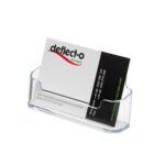 Deflecto Single Landscape Business Card Holder Crystal
