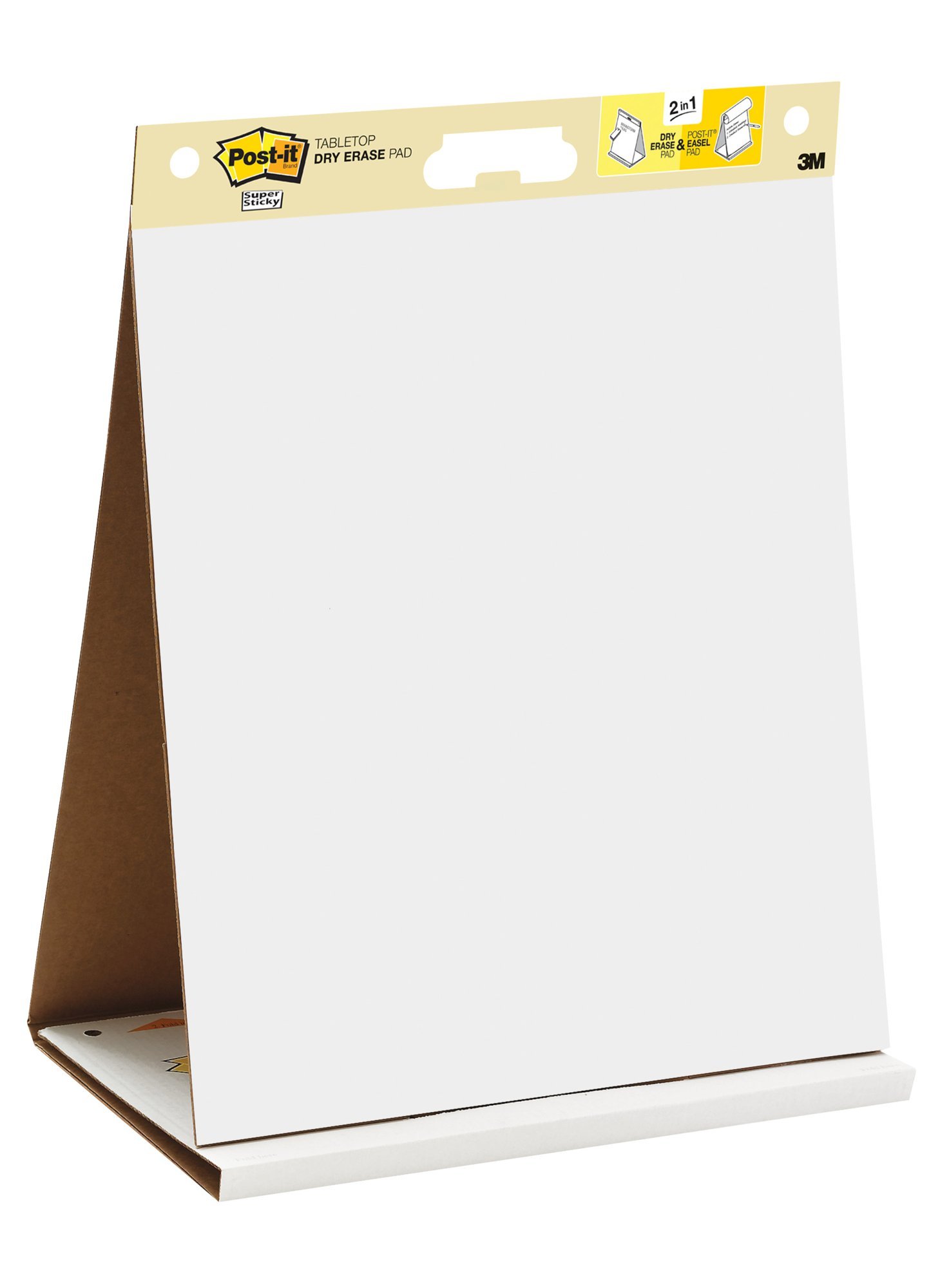7100171595_1517633_1 Post-it® Super Sticky Table Top Dry Erase Easel Pad White 58.4 cm x 50.8 cm 20 Sheets/Pad 6 Pads/Pack 100% PEFC SGSCH-PEFC-COC-110078 - Image 1