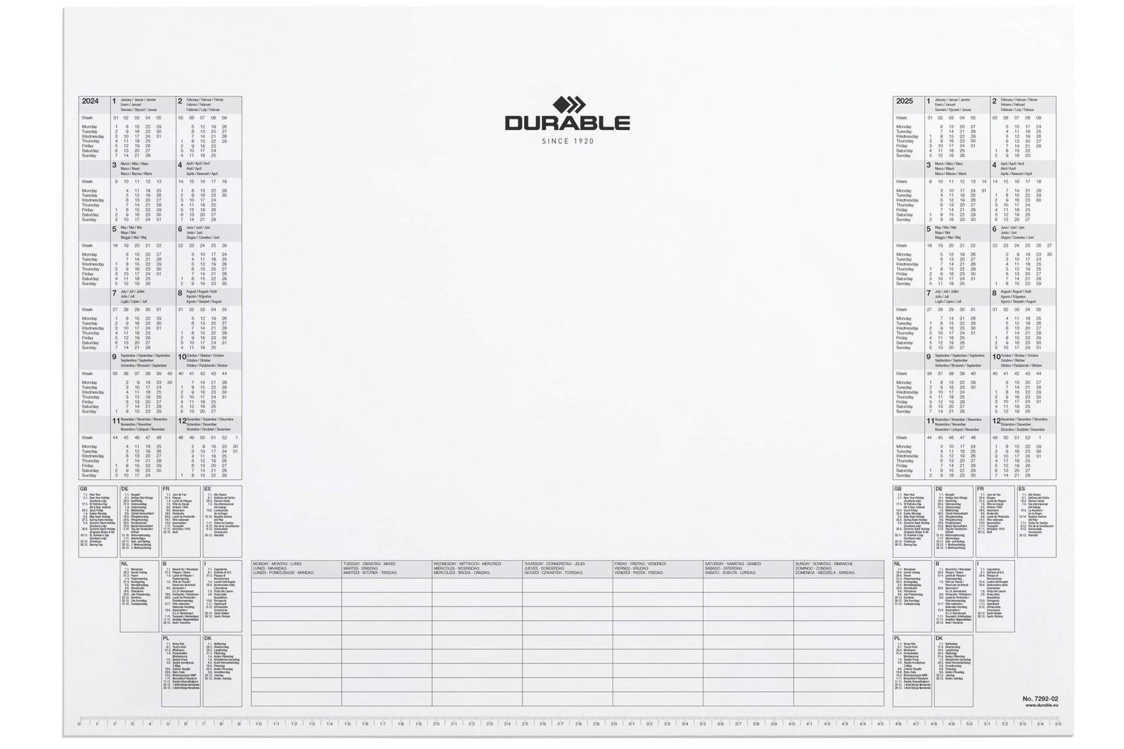 729202_1 Durable Calendar Pad Refill for Desk Mat - Image 1