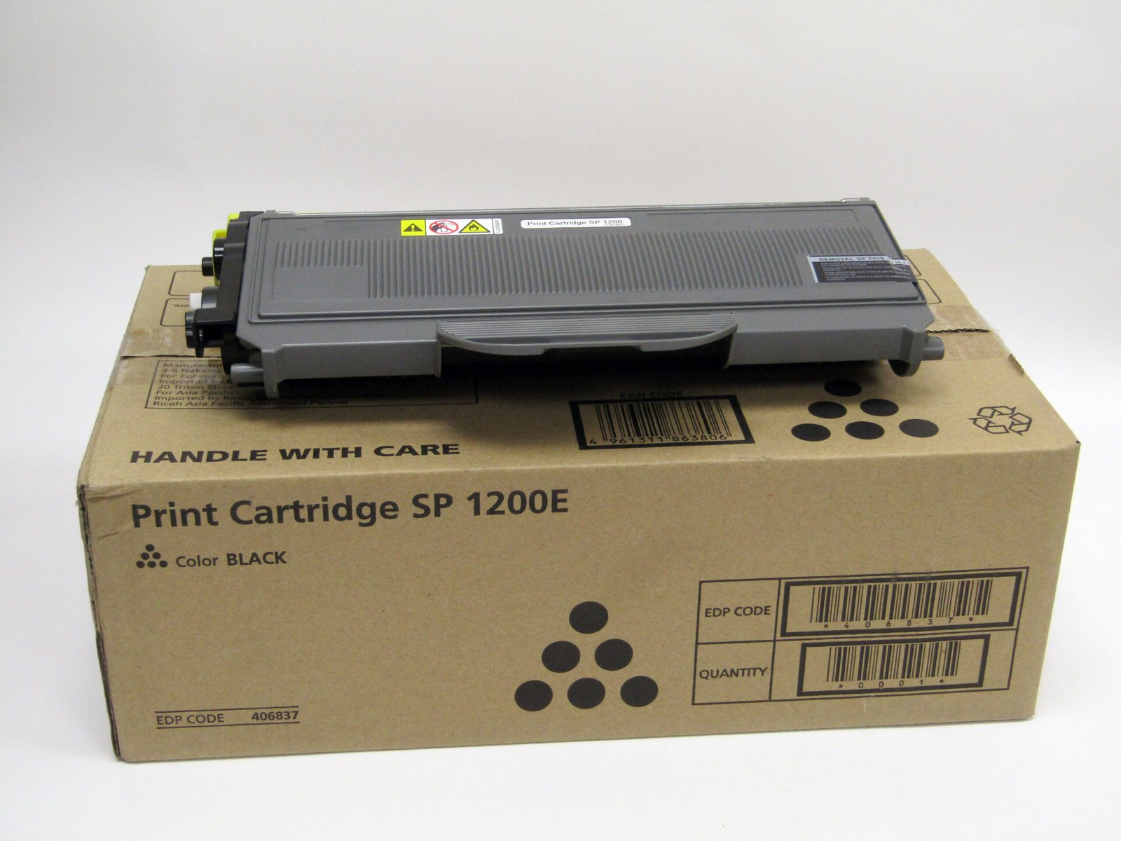 75121200 OEM Ricoh SP1200E Black Toner 406837 - Image 1