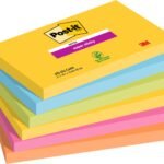 Post-itÂ® Super Sticky Notes Carnival Colour Collection 76 mm x 127 mm 90 Sheets/Pad 6 Pads/Pack 100% PEFC SGSCH-PEFC-COC-110078