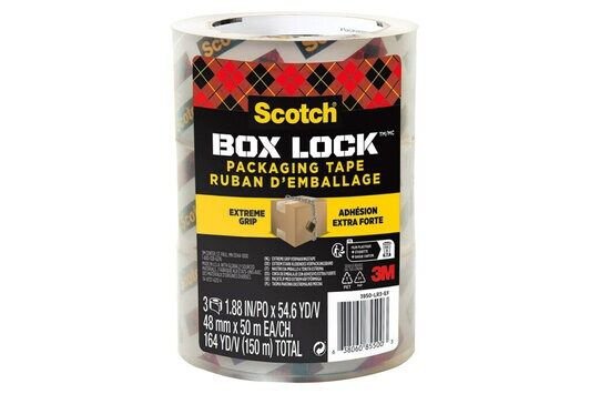 fus_792096 Scotch Box Lock Packaging Tape 3950-LR3-DC 48 mm x 50 m 3 Rolls/Pack - Image 1