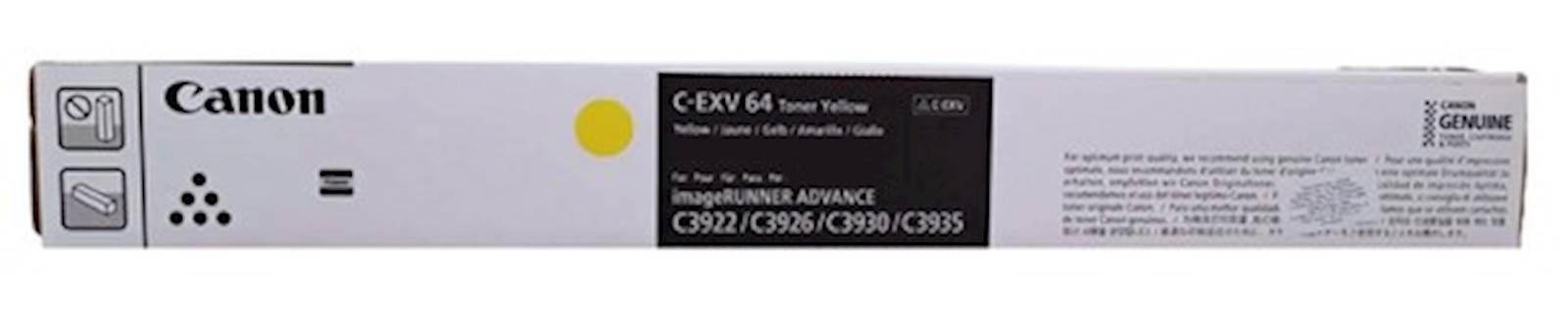 fus_814745 OEM Canon 5756C002 C-EXV64 Toner Cartridge Yellow 60k - Image 1