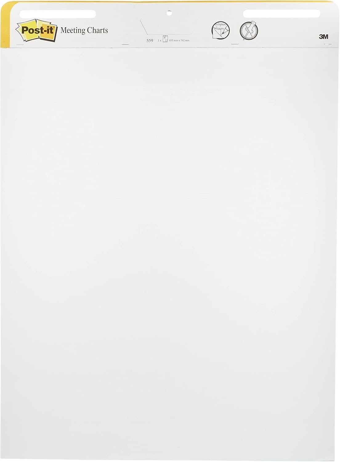 fus_896950 Post-it® Super Sticky Self Stick Meeting Chart 559P-3 White 63.5 cm x 76.2 cm Promo Pack 2 + 1 FREE Pads/Pack 100% PEFC SGSCH-PEFC-COC-110078 - Image 1