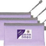 Snopake EVA Pastel Mesh HC DL Zippa Bag - Purple- 3 Bags